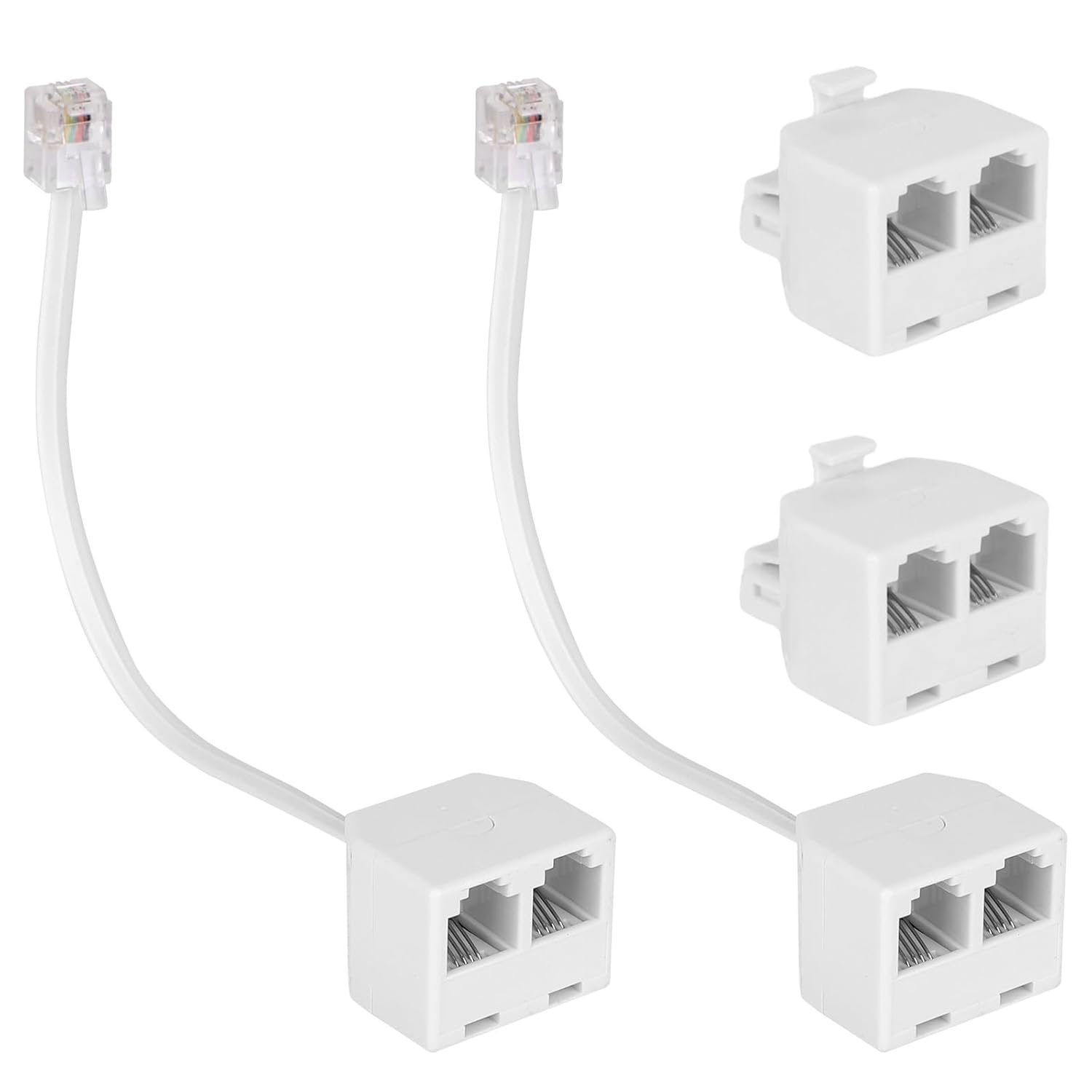 RJ11 phone line splitter (4-pack)